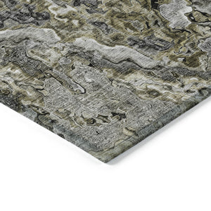 Homeroots 3' Beige Tan And Taupe Abstract Washable Area Rug For Indoor And Outdoor Spaces, Durable Design 5' X 8' Polyester 588451