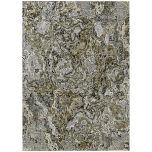 HomeRoots 5' Modern Brown Beige Tan Abstract Area Rug - Durable, Washable Design for Indoor & Outdoor Spaces 8' X 10' 588453