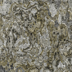 Homeroots 3' Beige Tan And Taupe Abstract Washable Area Rug For Indoor And Outdoor Spaces, Durable Design 10' X 14' Polyester 588455