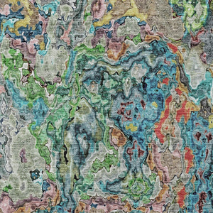 Homeroots 3' Beige Tan And Taupe Abstract Washable Area Rug For Indoor And Outdoor Spaces, Durable Design 8' X 10' Polyester 588459