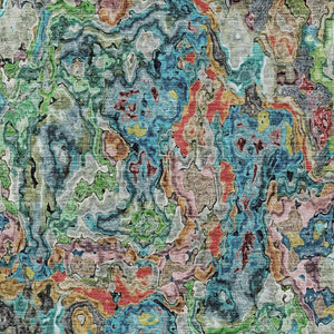 Homeroots 3' Beige Tan And Taupe Abstract Washable Area Rug For Indoor And Outdoor Spaces, Durable Design 9' X 12' Polyester 588460