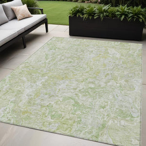 Homeroots 3' Beige Tan And Taupe Abstract Washable Area Rug For Indoor And Outdoor Spaces, Durable Design 5' X 8' Polyester 588463