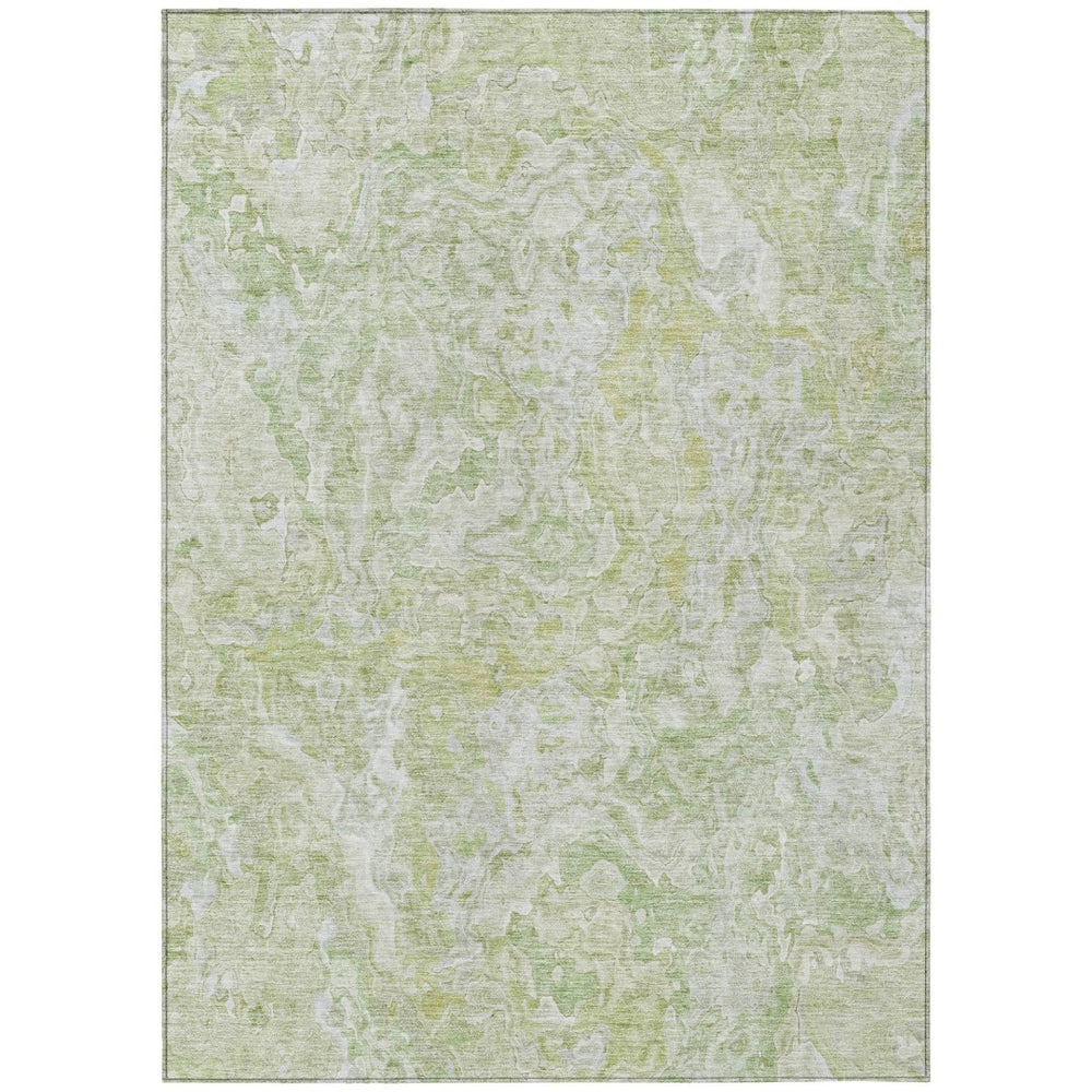 HomeRoots 5' Abstract Area Rug in Artichoke and Fern Green – Durable, Washable for Indoor & Outdoor Spaces 5' X 8' 588463