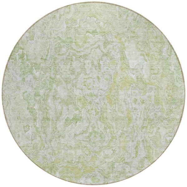Homeroots 3' Beige Tan And Taupe Abstract Washable Area Rug For Indoor And Outdoor Spaces, Durable Design 8' Round Polyester 588464