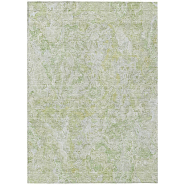 HomeRoots 5' Abstract Area Rug in Artichoke and Fern Green – Durable, Washable for Indoor & Outdoor Spaces 10' X 14' 588467