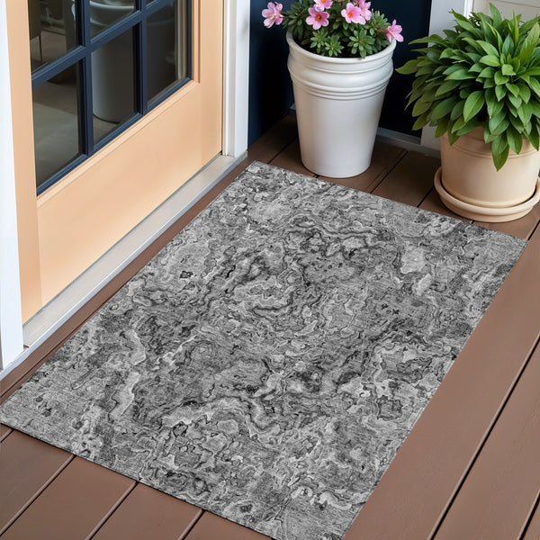 Homeroots 3' Beige Tan And Taupe Abstract Washable Area Rug For Indoor And Outdoor Spaces, Durable Design 3' X 5' Polyester 588468