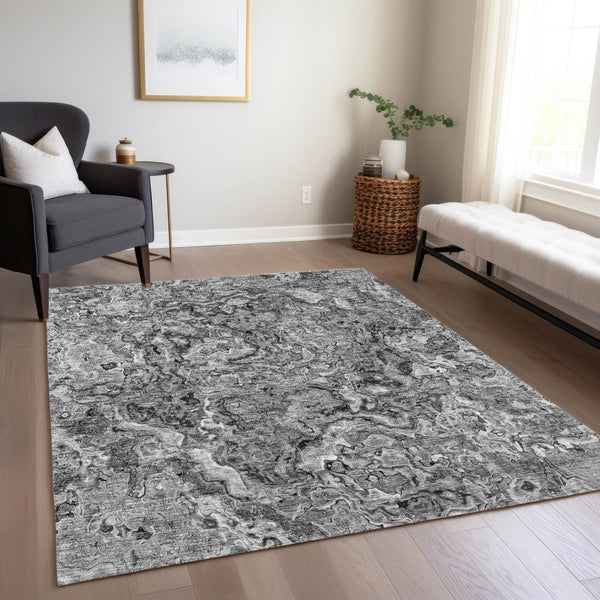 Homeroots 3' Beige Tan And Taupe Abstract Washable Area Rug For Indoor And Outdoor Spaces, Durable Design 3' X 5' Polyester 588468