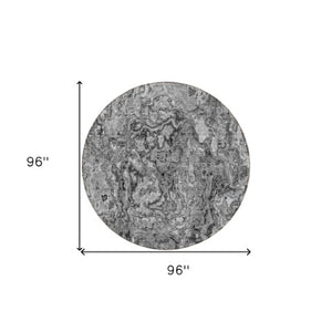 Homeroots 3' Beige Tan And Taupe Abstract Washable Area Rug For Indoor And Outdoor Spaces, Durable Design 8' Round Polyester 588470