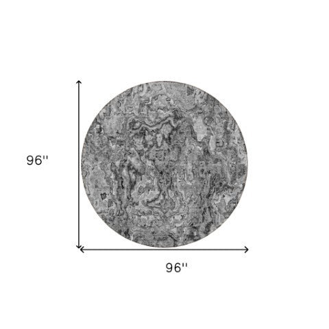 Homeroots 3' Beige Tan And Taupe Abstract Washable Area Rug For Indoor And Outdoor Spaces, Durable Design 8' Round Polyester 588470