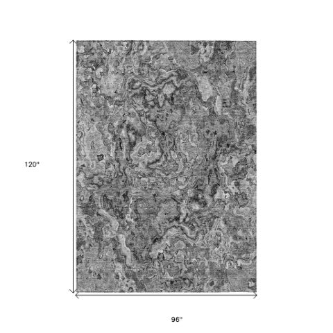 Homeroots 3' Beige Tan And Taupe Abstract Washable Area Rug For Indoor And Outdoor Spaces, Durable Design 8' X 10' Polyester 588471