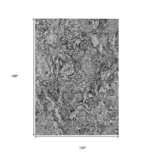 Homeroots 3' Beige Tan And Taupe Abstract Washable Area Rug For Indoor And Outdoor Spaces, Durable Design 10' X 14' Polyester 588473