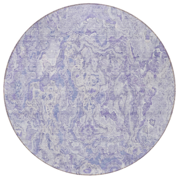 Homeroots 3' Beige Tan And Taupe Abstract Washable Area Rug For Indoor And Outdoor Spaces, Durable Design 8' Round Polyester 588476