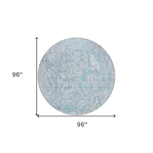 Homeroots 3' Beige Tan And Taupe Abstract Washable Area Rug For Indoor And Outdoor Spaces, Durable Design 8' Round Polyester 588482