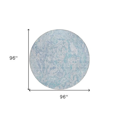 Homeroots 3' Beige Tan And Taupe Abstract Washable Area Rug For Indoor And Outdoor Spaces, Durable Design 8' Round Polyester 588482