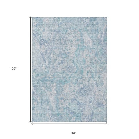 Homeroots 3' Beige Tan And Taupe Abstract Washable Area Rug For Indoor And Outdoor Spaces, Durable Design 8' X 10' Polyester 588483