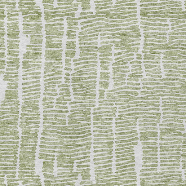 Homeroots 3' Artichoke Green And Ivory Abstract Washable Rug For Indoor And Outdoor Spaces, Stain-resistant Design 3' X 5' Polyester 588486