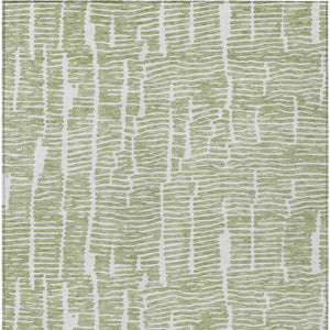 Homeroots 3' Artichoke Green And Ivory Abstract Washable Rug For Indoor And Outdoor Spaces, Stain-resistant Design 8' X 10' Polyester 588489