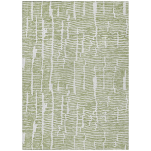HomeRoots 9' Artichoke Green and Ivory Abstract Area Rug - Durable, Washable, Indoor/Outdoor Style for Any Space 9' X 12' 588490