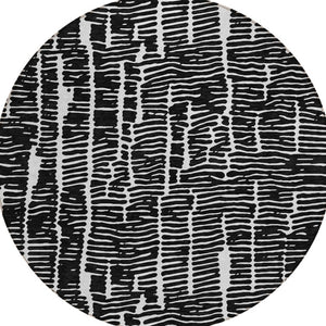 Homeroots 3' Artichoke Green And Ivory Abstract Washable Rug For Indoor And Outdoor Spaces, Stain-resistant Design 8' Round Polyester 588494