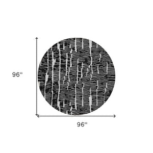 Homeroots 3' Artichoke Green And Ivory Abstract Washable Rug For Indoor And Outdoor Spaces, Stain-resistant Design 8' Round Polyester 588494