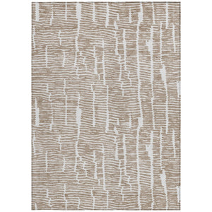 Homeroots 3' Artichoke Green And Ivory Abstract Washable Rug For Indoor And Outdoor Spaces, Stain-resistant Design 5' X 8' Polyester 588499