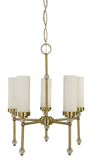 Framburg 5-light Brushed Brass Emily Dining Chandelier - Handcrafted Glam With Crystal Balls & Warm Glow Brushed Brass Metal 5885 Br