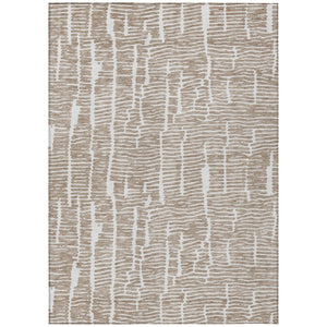 HomeRoots 9' Contemporary Brown and Ivory Abstract Washable Area Rug for Indoor and Outdoor Spaces 9' X 12' 588502
