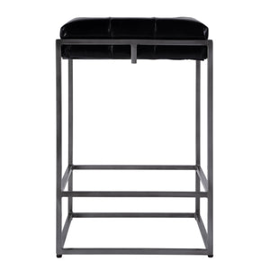 Butler Specialty Butler Stylish Leather & Iron Backless Counter Stool – 26" Height, Modern Design For Home Bars & Kitchens Black Iron,Leather,Plywood 5885034-butler