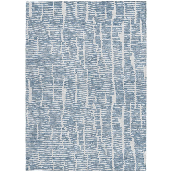 Homeroots 3' Artichoke Green And Ivory Abstract Washable Rug For Indoor And Outdoor Spaces, Stain-resistant Design 5' X 8' Polyester 588505