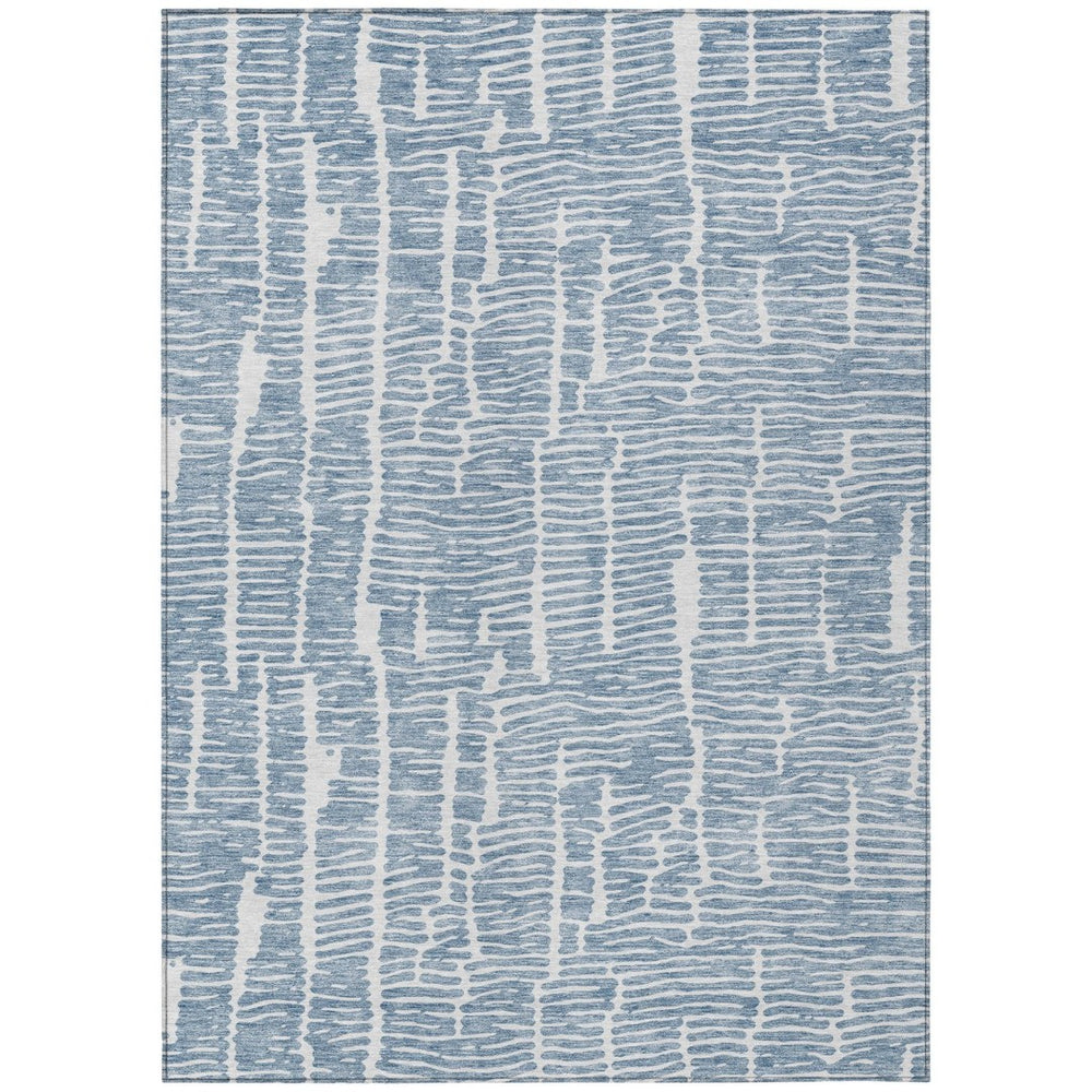 HomeRoots 9' Blue and Ivory Abstract Area Rug - Durable, Washable Design for Indoor & Outdoor Spaces 9' X 12' 588508