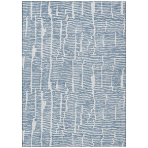 HomeRoots 9' Blue and Ivory Abstract Area Rug - Durable, Washable Design for Indoor & Outdoor Spaces 9' X 12' 588508