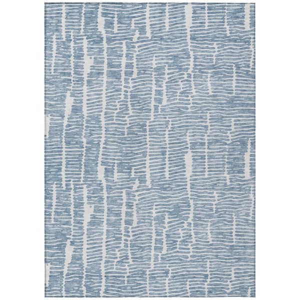 HomeRoots 9' Blue and Ivory Abstract Area Rug - Durable, Washable Design for Indoor & Outdoor Spaces 9' X 12' 588508