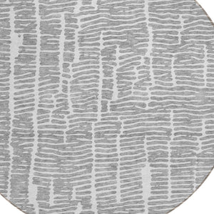 Homeroots 3' Artichoke Green And Ivory Abstract Washable Rug For Indoor And Outdoor Spaces, Stain-resistant Design 8' Round Polyester 588512