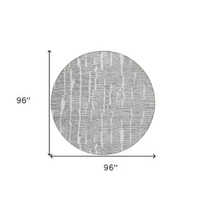 Homeroots 3' Artichoke Green And Ivory Abstract Washable Rug For Indoor And Outdoor Spaces, Stain-resistant Design 8' Round Polyester 588512