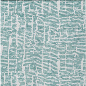 Homeroots 3' Artichoke Green And Ivory Abstract Washable Rug For Indoor And Outdoor Spaces, Stain-resistant Design 3' X 5' Polyester 588516