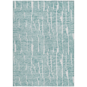 Homeroots 3' Artichoke Green And Ivory Abstract Washable Rug For Indoor And Outdoor Spaces, Stain-resistant Design 3' X 5' Polyester 588516