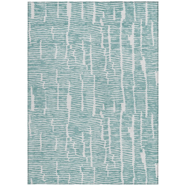 Homeroots 3' Artichoke Green And Ivory Abstract Washable Rug For Indoor And Outdoor Spaces, Stain-resistant Design 3' X 5' Polyester 588516