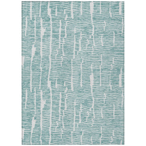 HomeRoots 9' Teal Blue and Ivory Abstract Indoor Outdoor Area Rug - Stylish, Durable, Washable Design for All Spaces 9' X 12' 588520