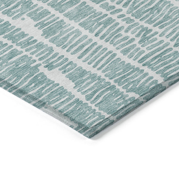 Homeroots 3' Artichoke Green And Ivory Abstract Washable Rug For Indoor And Outdoor Spaces, Stain-resistant Design 9' X 12' Polyester 588520