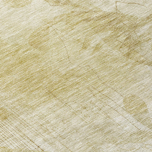 Homeroots 3' Charming Beige Tan And Ivory Floral Washable Area Rug For Indoor And Outdoor Spaces 8' Round Polyester 588530