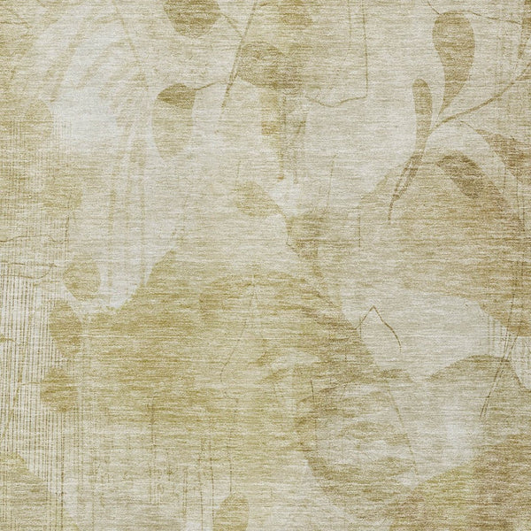 Homeroots 3' Charming Beige Tan And Ivory Floral Washable Area Rug For Indoor And Outdoor Spaces 10' X 14' Polyester 588533