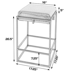 Butler Specialty Company 26" Leather & Iron Backless Counter Stool - Stylish, Comfortable Design For Home Black,Brown Iron,Leather,Plywood 5885344-butler