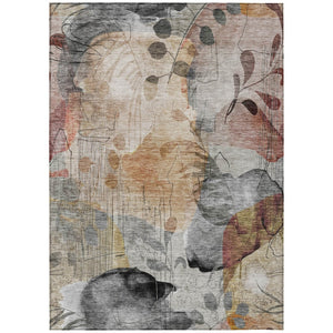 HomeRoots 5' Timeless Terra Cotta Floral Area Rug – Stylish, Durable, and Washable for Indoor & Outdoor Use 8' X 10' 588537