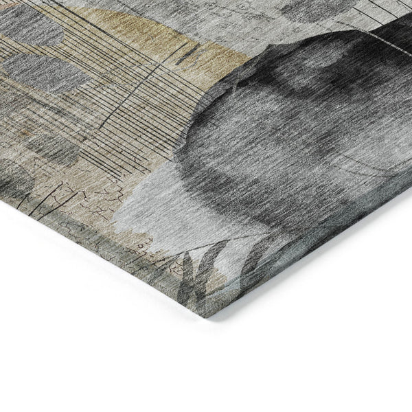 Homeroots 3' Charming Beige Tan And Ivory Floral Washable Area Rug For Indoor And Outdoor Spaces 10' X 14' Polyester 588539