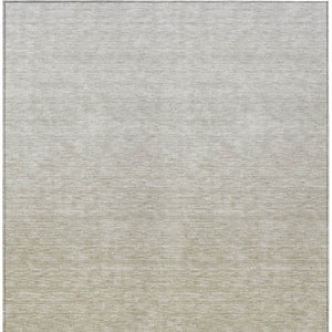 Homeroots 3' Beige Tan And Taupe Ombre Washable Area Rug - Stylish Design For Indoor And Outdoor Spaces 3' X 5' Polyester 588540