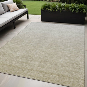 Homeroots 3' Beige Tan And Taupe Ombre Washable Area Rug - Stylish Design For Indoor And Outdoor Spaces 5' X 8' Polyester 588541