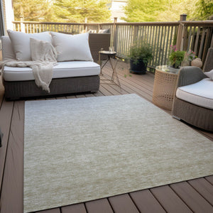 Homeroots 3' Beige Tan And Taupe Ombre Washable Area Rug - Stylish Design For Indoor And Outdoor Spaces 10' X 14' Polyester 588545