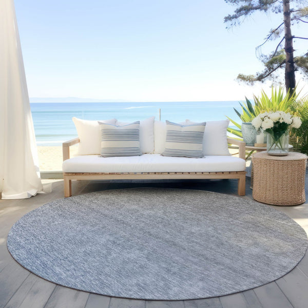 Homeroots 3' Beige Tan And Taupe Ombre Washable Area Rug - Stylish Design For Indoor And Outdoor Spaces 8' Round Polyester 588548