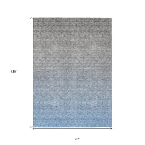 Homeroots 3' Beige Tan And Taupe Ombre Washable Area Rug - Stylish Design For Indoor And Outdoor Spaces 8' X 10' Polyester 588549