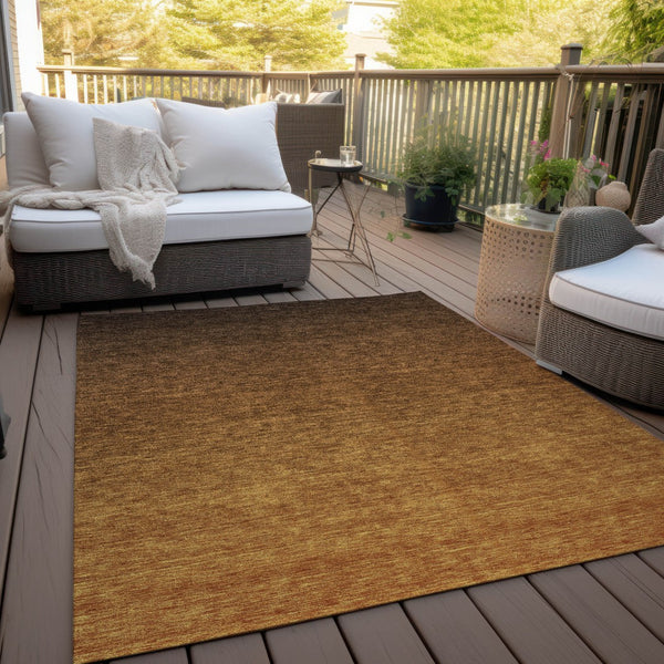 Homeroots 3' Beige Tan And Taupe Ombre Washable Area Rug - Stylish Design For Indoor And Outdoor Spaces 3' X 5' Polyester 588552